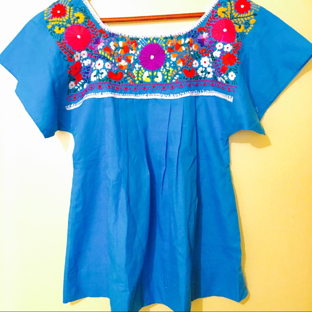 Mexican Blouse Boho Embroidered Ethnic Mexico